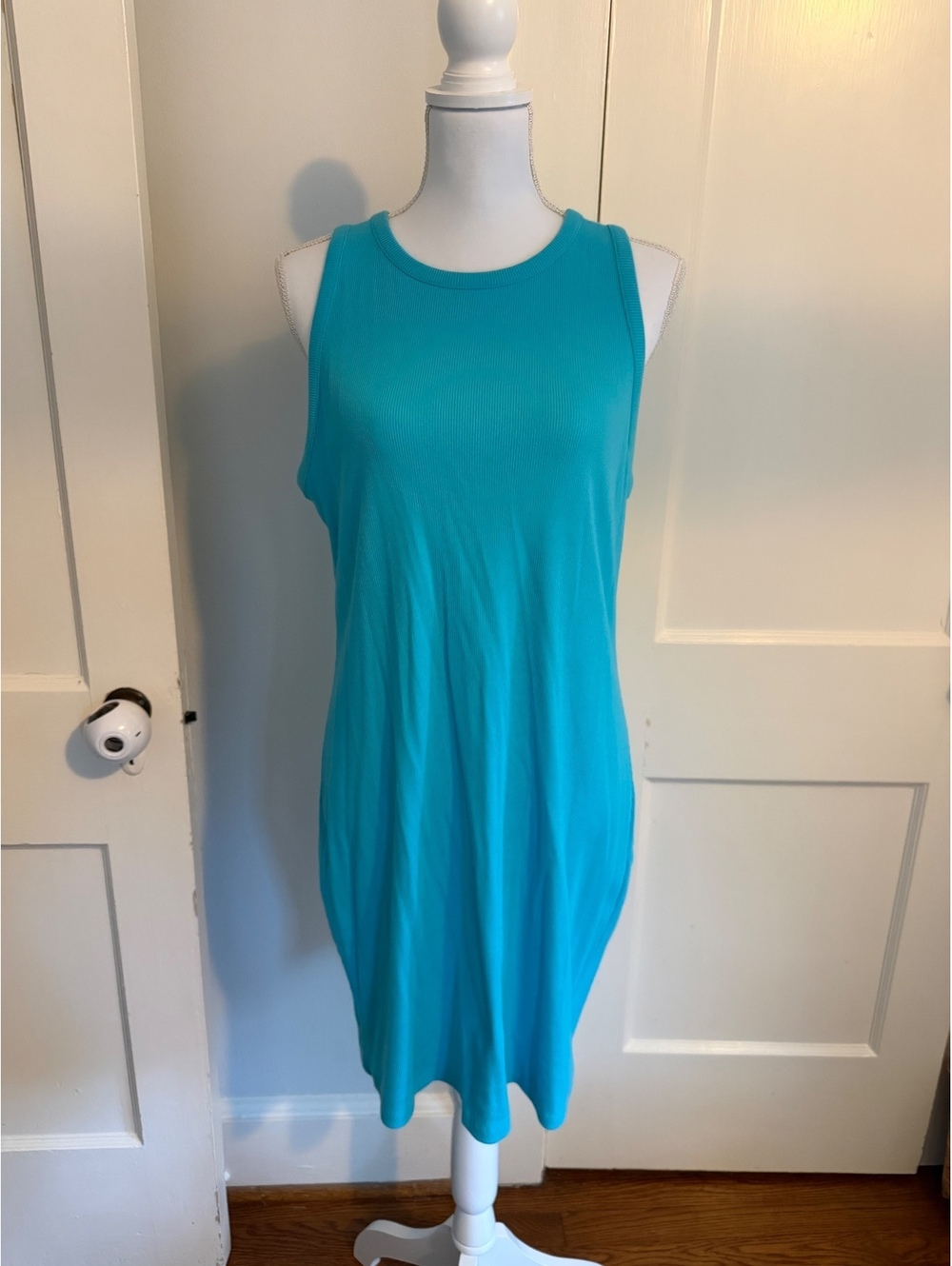a new day Women's Large Turquoise Sleeveless Ribbed Dress